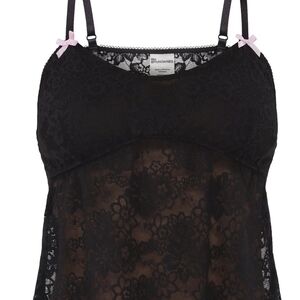No Boundaries Black and Pink Lace Chemise